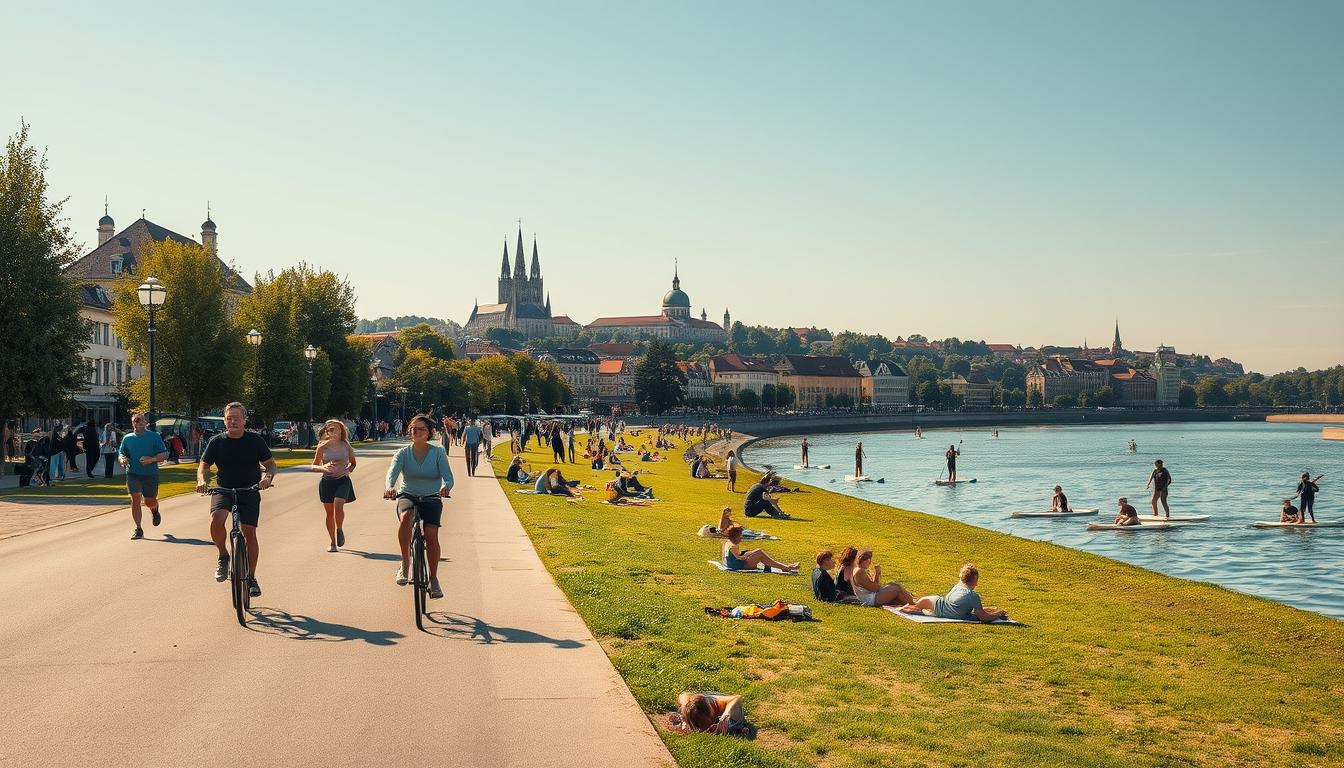 Outdoor Mainz Rheinufer Aktivitäten